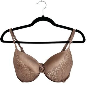 Charade by Change Denmark taupe brown padded push up underwire bra 30 E / DD